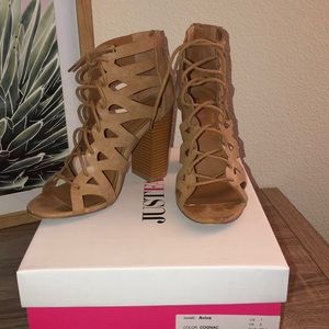 Lace up sandal heels. Aviva from JustFab